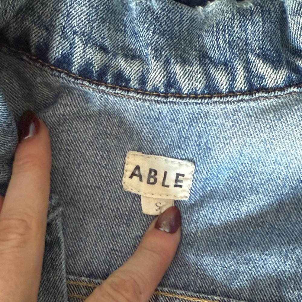 Able Blue Jean distressed denim Jacket - Picture 6 of 10